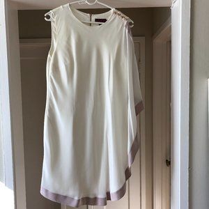 [Ted Baker] Asymmetrical White Dress, Rose Gold +